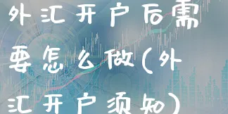 外汇开户后需要怎么做(外汇开户须知)_https://www.xgbbparty.com_外汇市场_第1张