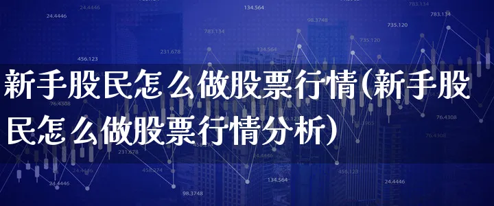 新手股民怎么做股票行情(新手股民怎么做股票行情分析)_https://www.xgbbparty.com_股市频道_第1张