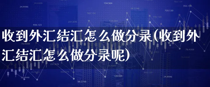 收到外汇结汇怎么做分录(收到外汇结汇怎么做分录呢)_https://www.xgbbparty.com_外汇市场_第1张