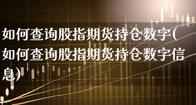 如何查询股指期货持仓数字(如何查询股指期货持仓数字信息)_https://www.xgbbparty.com_债券市场_第1张