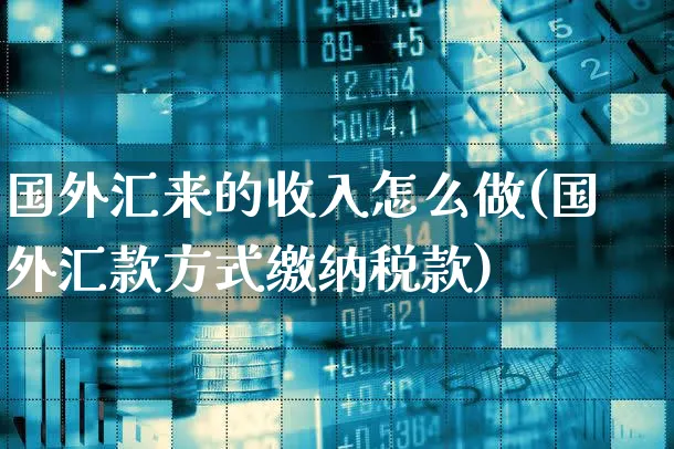 国外汇来的收入怎么做(国外汇款方式缴纳税款)_https://www.xgbbparty.com_外汇市场_第1张