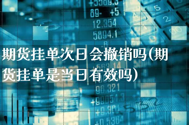 期货挂单次日会撤销吗(期货挂单是当日有效吗)_https://www.xgbbparty.com_期货市场_第1张